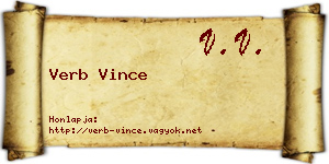 Verb Vince névjegykártya