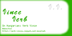 vince verb business card